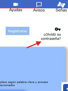 Opción olvidó su contraseña SIMO