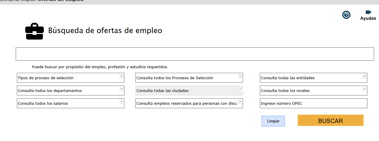 Buscar convocatorias SIMO